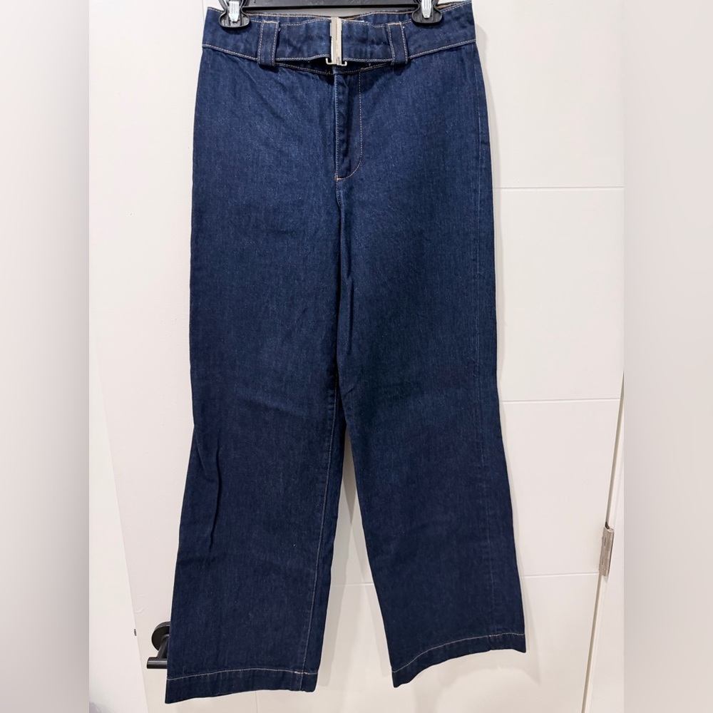 Frame Denim Belted Blue Jeans